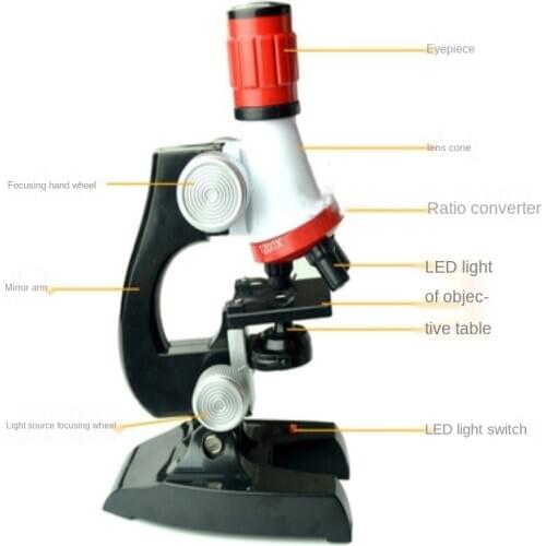 Early Education Bioscience HD 1200x Microscope Toy Childrens Science and Education Kit Primary School Experimental Equipment