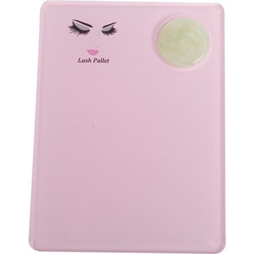 Pink Acrylic Eyelash Extension Eye Lash Pallet Tool Round Jade Stone Organizer Eyelash Extension Grafting Pad Lash Tray Gasket