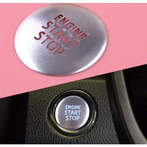 Silver Translucen Engine Start Stop Switch Ignition Push Button Cover Trim Fit for Toyota Camry 2018-2020 Aluminum Alloy