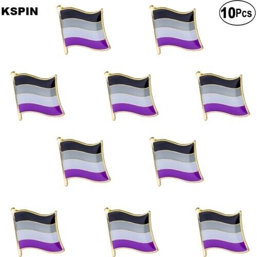 Asexual Pride Flag Lapel Pin Flag badge Brooch Pins Badges 10Pcs a Lot