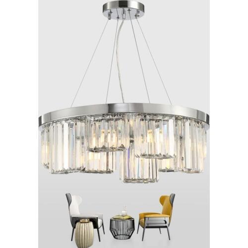 Modern silver crystal chandelier designer irregular shape living room lamp simple creative villa hotel LED chandelier