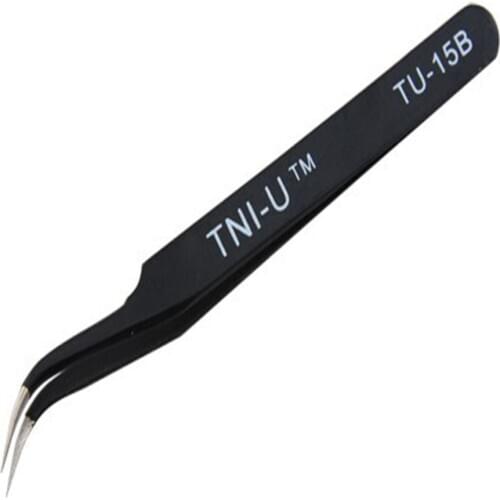 TU-15B Anti-static Tweezer Non-magnetic Elbow Anti-Magnetic Anti-Acid Stainless Steel Tweezers