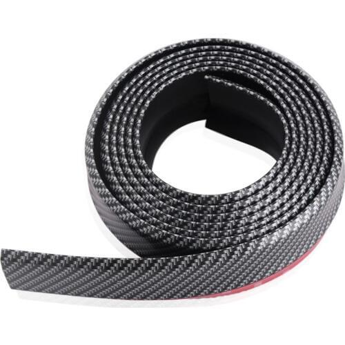 Universal Black Carbon Fiber Front lip Splitter Chin Spoiler Side Skirt Body Kit Trim 2.5 Meters for Renault Megane Sandero