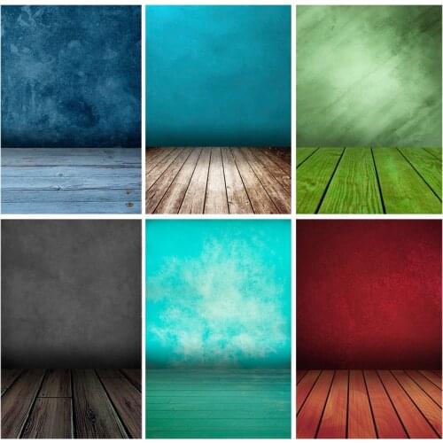 Vintage Gradient Solid Color Photography Backdrops Props Brick Wall Wooden Floor Baby Portrait Photo Backgrounds 210125MB-35