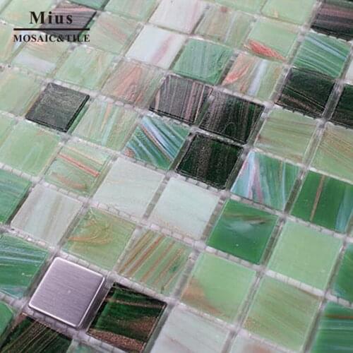 Green glass Kitchen wall Rural style Mosaic