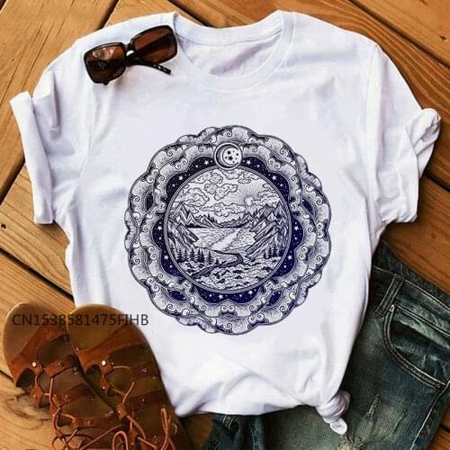 Plus Size Womens Premium Tops T Shirt Unique White Mountain Women T-Shirt Graphic Funny Print T Shirt Pink Premium Tops