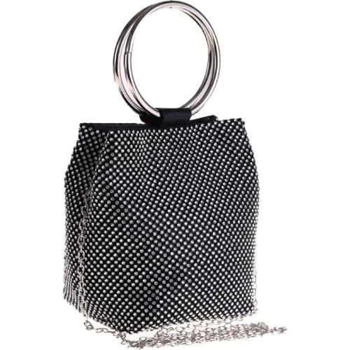 Women Wedding Evening Clutch Bag Purses Handbags Crossbody Party Shoulder Bags Clutch Diamond Black Handbag