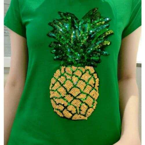 Camisetas mujer verano 2021 Summer sequins cotton t-shirts female sequined short-sleeved tops tshirt women tee green black girl