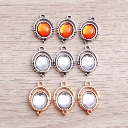 15pcs 13*20mm 3 Colors Alloy Crystal Charms for Jewelry Making Cute Earrings Pendant Necklace Bracelet DIY Craft Jewelry Finding