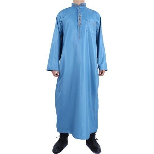 Mix 6colors sizes 56-62 New Mens Long Sleeves Robe Muslim Wholesale Thobe
