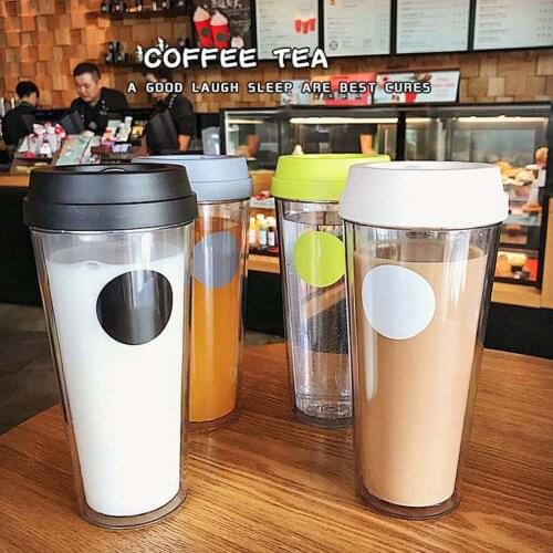 320/420ml Water Bottle Transparent Coffee Tea Cup Heat Resistant Juice Beverage Drink Mug Plastic Outdoor Travel Drinking Cup