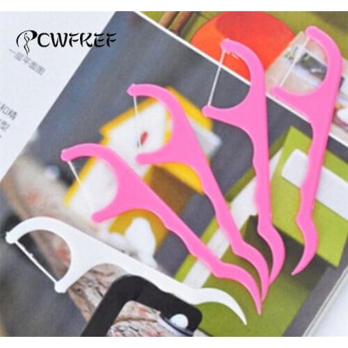 50pcs Dental Floss Interdental Brush Teeth Stick Tooth Picks Interdental Floss Tooth Brush Teeth Cleaner Dental Floss Toothpick