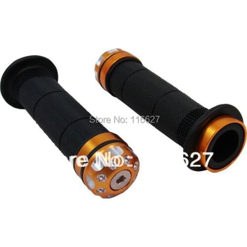 7/8" Handlebar CNC End Cap Rubber Hand Grips for Honda CBR GSXR ZX6R R1 R6