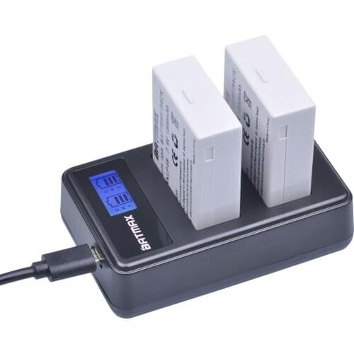 2Pcs 1800mAh LP-E8 LPE8 LP E8 Battery Batterie AKKU + LCD Dual Charger for Canon EOS 550D 600D 650D 700D X4 X5 X6i X7i T2i T3i