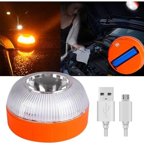 USB Rechargeable LED Road Flares Emergency Lights V16 Roadside Warning Car Safety Beacon Flashing Lamp Magnetic Camping Light