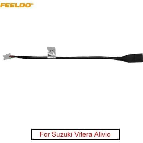 FEELDO 10Pcs Car Audio Radio 4Pin Conector Changer Port USB Adapter for Suzuki Vitera Alivio USB Cable Transfer
