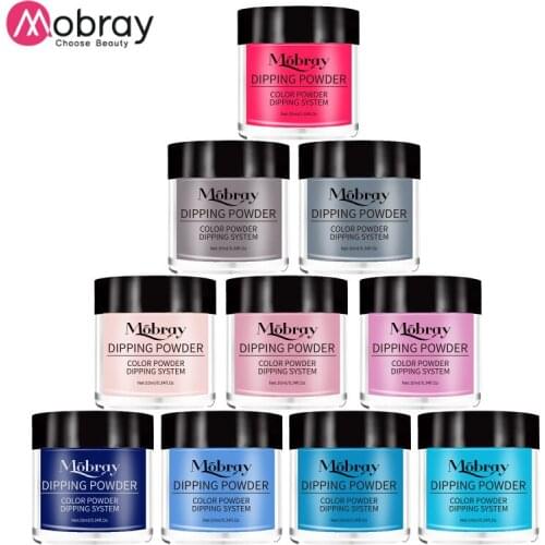 Mobray 10ml Dipping Shiny Nail Glitter Powder Color Holographics Glittery Chrome Without Lamp Cure DIY Nail Art Decoration