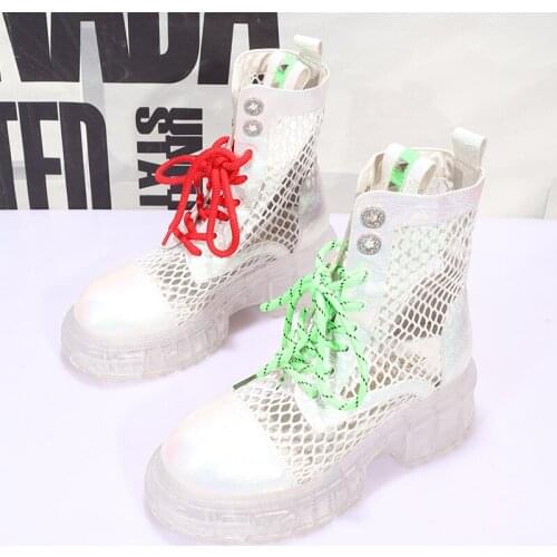 New Spring Woman Military Boots Girls Mesh Ankle Shoes Women Fashion Flats Ladies Chelsea Boots Female Brand Motorcycle Boots