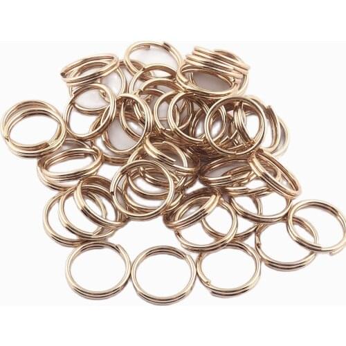 10mm Key Rings Light Gold Key Chains Jump Rings Iron Replacement DIY accessories Jewelry Purse Handbag Earring Necklace Hardware