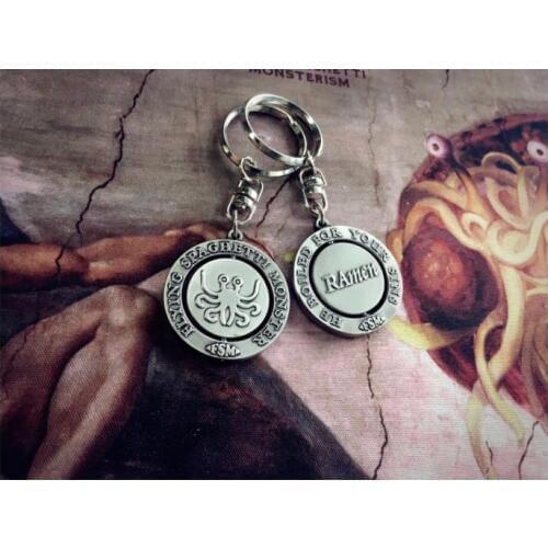 Flying Spaghetti FSM Atheist Keyring Keychain