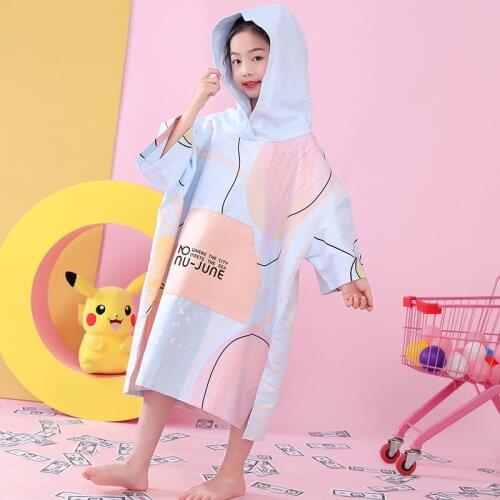 Nu-June Children Bath Towel Baby Girl Soft Beach Cloak TowelsToddler Kids Hooded Surf Swim Pool Coverup Poncho Cape Bathrobe