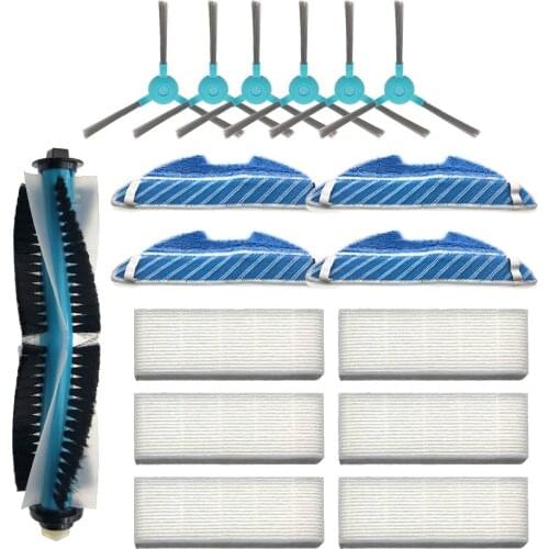 Hepa Air Filter Mop Cloth Replacement Main Roller Side Brush Parts for Conga1290 1390 Robot Vacuum Cleaner Spare Accessories