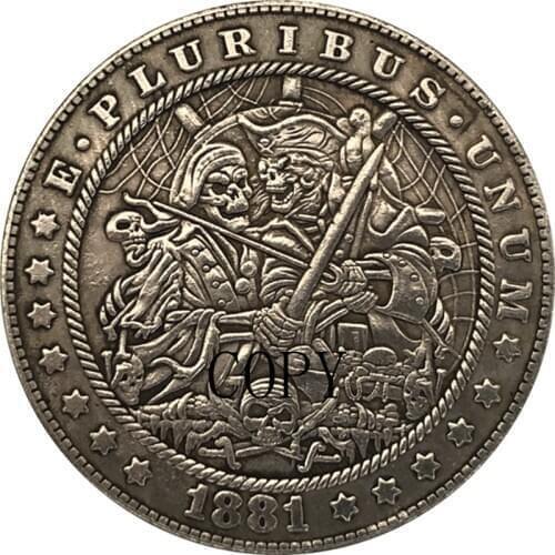 Hobo Nickel 1881-CC USA Morgan Dollar COIN COPY Type 206