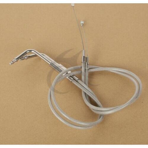 Motorcycle 80CM Stainless Steel Throttle Cable For Harley Sportster XL 883 1200 96-06