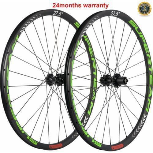 SUPERTEAM 27er MTB Carbon Wheels Tubeless Carbon Wheelset 650b Carbon MTB Wheels 30mm width 25mm depth Cyclocross Wheelsets