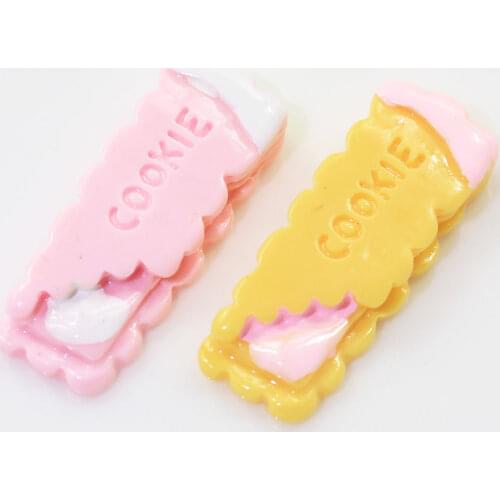 100/50pcs Kawaii Simulation Food Resin Cookie Biscuits Flatback Cabochon DIY Decorative Craft Scrapbooking Accessories
