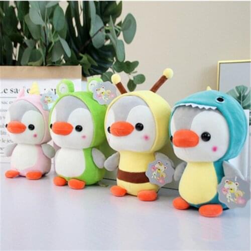 Kawaii Penguin Baby Toys Unicorn Bee Frog Dinosaur Cartoon Cute Penguin Plush Toy Stuffed Keychain Doll For Kids Birthday Gifts
