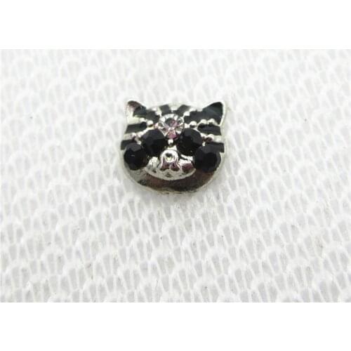 Hot selling Totoro crystal cat head floating charms living glass floating memory pendant locket for diy jewelry