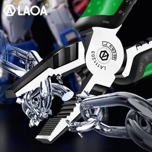 LAOA Multi-function Diagonal Cutting Pliers 7inch Wire stripping pliers Fishing pliers electrician tools