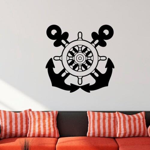 Nautical Anchor Ship Wheel Wall Decals Vinyl Removable Home Decoration Living Room Removable Stickers Waterproof YY258