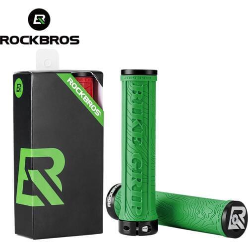 ROCKBROS Soft 3D Anti-skid Lock On Handle Bar Cycling Parts Bike Accessories TPR Rubber Bike Grips Bicycle Handlebar Mtb Grips