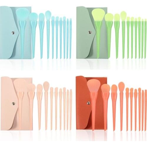 10pcs Candy Colors Makeup Brushes Set Professional Eyeshadow Eyebrow Foundation Powder Blush Blending Brushes Cosmetics Tools
