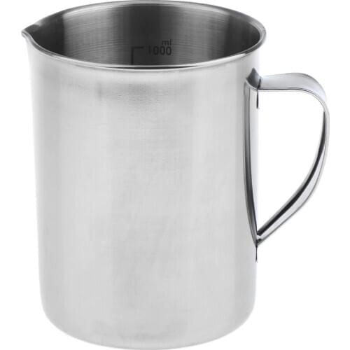Stainless Steel Liquid Measuring Scale Cup Jug Pour Beaker For Lab Kitchen 0.5/1 Liter