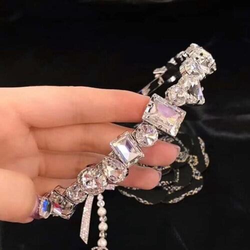 Bling Zircon Hair Hoop Headband Hair Bands for Women Headwear Rhinestone Beads Hairband Hair Accessories