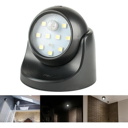PIR Motion Sensor Nightlight 9 LED Wireless 360° Auto On/Off 3Modes Light