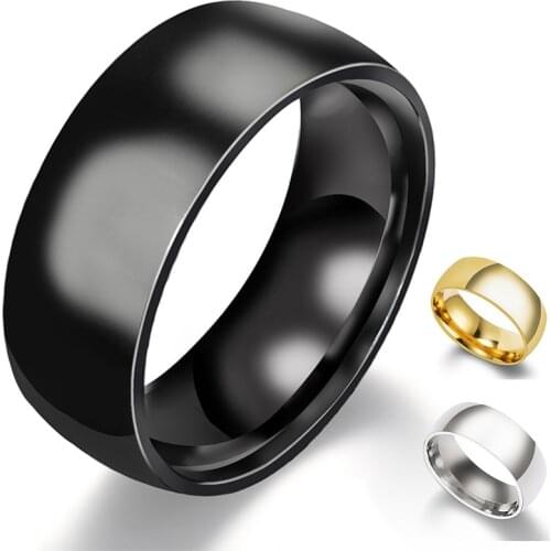 Hot Smooth Stainless Steel Couple Rings Can Engrave Name Simple Women Men Lovers Wedding Jewelry Engagement Promise Jewelry