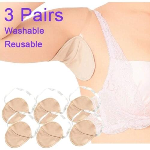 3 Pairs Sweat Armpit Pads Antiperspirants Washable Invisible Cushion Reusable Protector Deodorants Armpits Stop Sweat Sticker