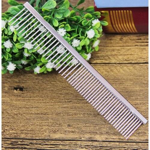 Dog comb curved Stainless Steel Arc Design Dog Comb Durable Safe Teeth Curved Grooming Pet Brush For Lose Hair Tangles Knots
