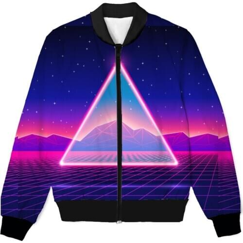 REAL American SIZE Retro futuristic 3D Sublimation print boomer Zipper Up Jacket plus size 4XL 5XL 6XL