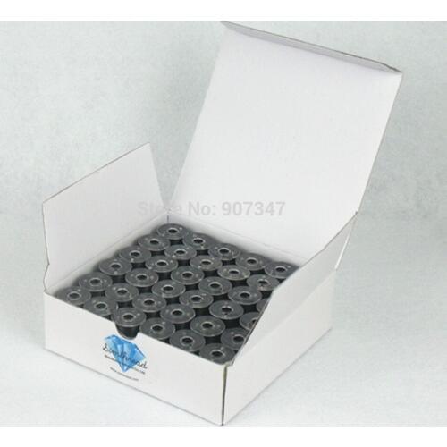 Pre-wound bobbin thread Filament Polyester Sewing Embroidery Machine Bobbin Thread 135m *144 PCS, Siza A ,Black High Tenacity