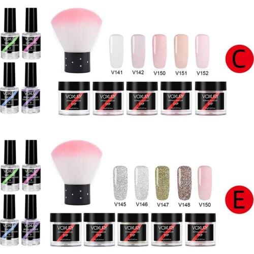 New Dipping Nail Powders 5 Colors Holographic Glitter Powder Nail Dipping System Powder Decoration Natural Dry Without Lamp