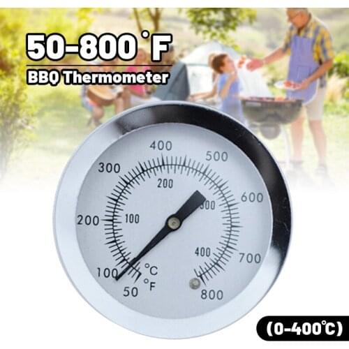 New F/C 2" Stainless Steel Oven Dual Gage 800 Degree Thermometer BBQ Smoker Pit Bimetallic Quick Response Temp Gauge Bakeware