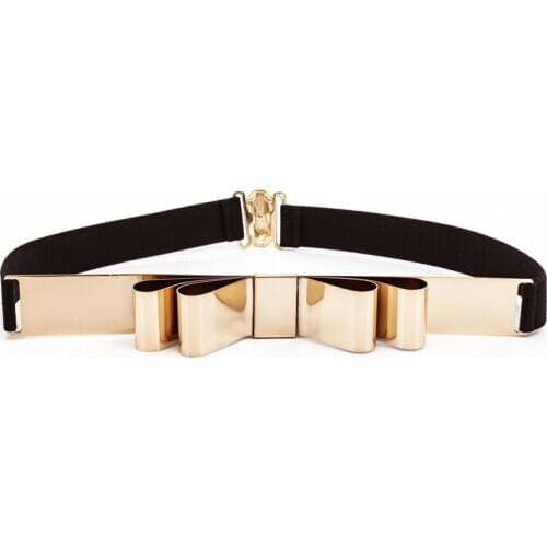 Women Punk Full Metal Mirror skinny Waist Belt 2019 Metallic Gold Plate 3cm Wide Chains Lady ceinture sashes for dresses RT20