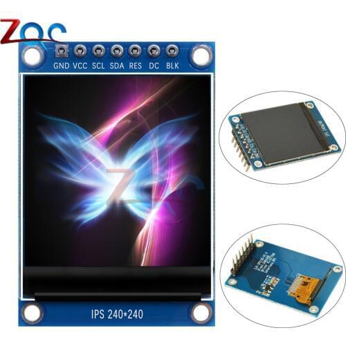 1.3 inch IPS HD TFT ST7789 Drive IC 240*240 SPI Communication 3.3V Voltage 4-Wire SPI Interface Full Color LCD OLED Display DIY