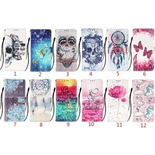 100pcs/lot 3D Printed Patterns Wallet Protector Phone Case For Samsung Galaxy Note 20 Ultra A51 A71 A21S M31 A70E A11 M11 A41