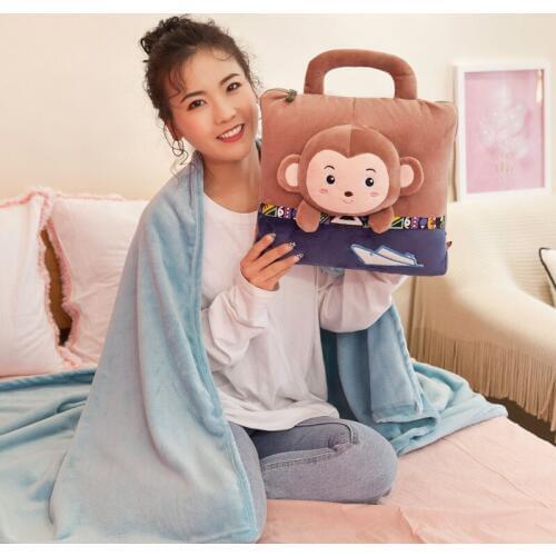 2019 20styles Sofa Back Cushion Cartoon Animals Plush Creative Winter Soft Stuffed Plush Pillow Air Conditioning Blanket Inside
